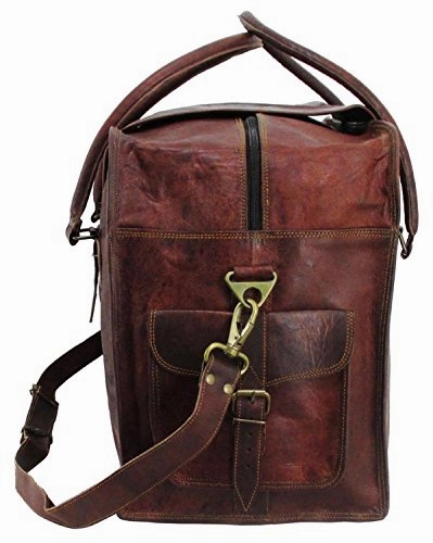 Vintage Crafts Leather 21 Inch Duffel Travel Gym Sports Overnight Weekend Leather Bag