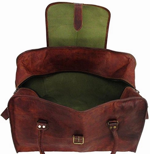 Vintage Crafts Leather 21 Inch Duffel Travel Gym Sports Overnight Weekend Leather Bag