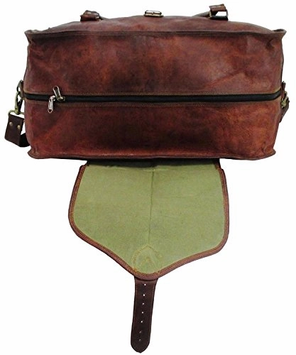 Vintage Crafts Leather 21 Inch Duffel Travel Gym Sports Overnight Weekend Leather Bag