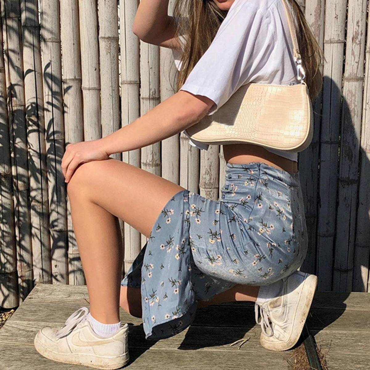 Vintage Grain Tote Underarm Bag Baguette Bag