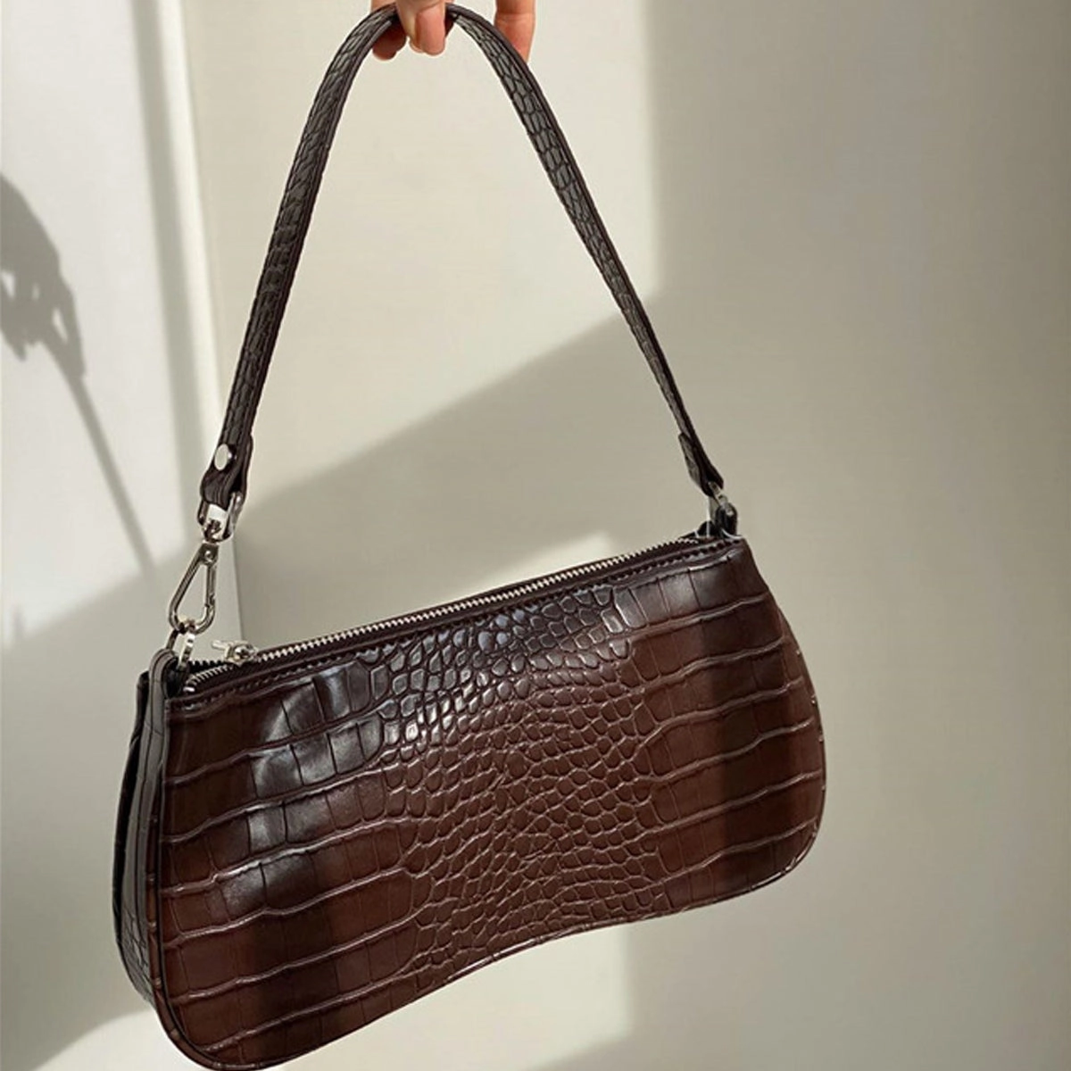 Vintage Grain Tote Underarm Bag Baguette Bag