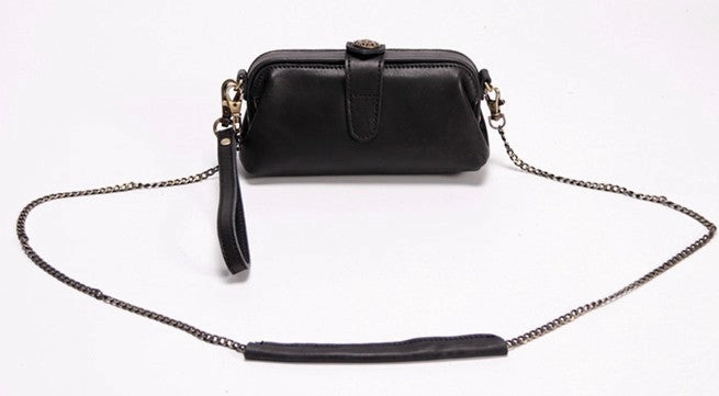 Vintage LEATHER Womens Wristlet Bag Doctor Long Wallet Mini Shoulder Bag FOR Women