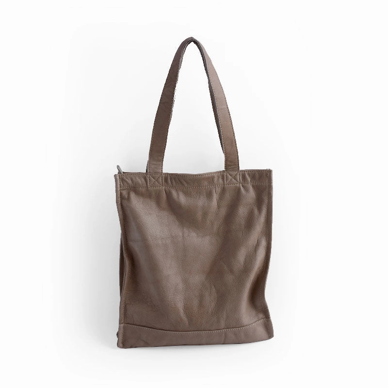 Vintage WOMENs LEATHER Small Handbag Tote Bag Work Tote Shoulder Purse FOR WOMEN
