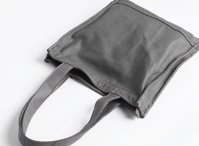 Vintage WOMENs LEATHER Small Handbag Tote Bag Work Tote Shoulder Purse FOR WOMEN