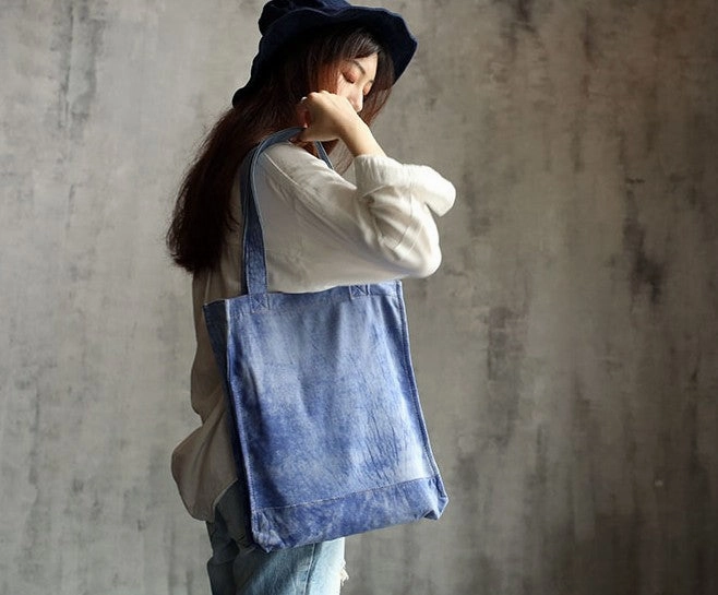 Vintage WOMENs LEATHER Small Handbag Tote Bag Work Tote Shoulder Purse FOR WOMEN