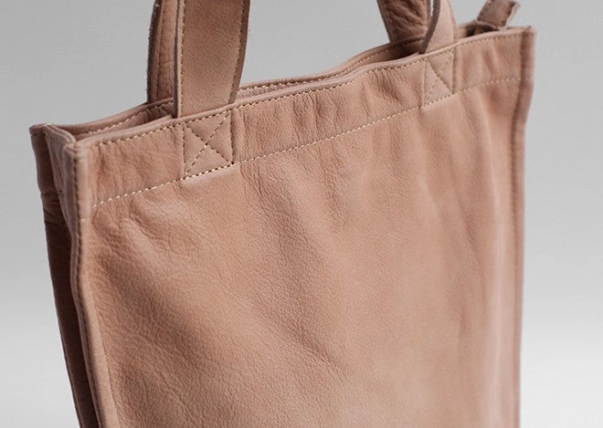 Vintage WOMENs LEATHER Small Handbag Tote Bag Work Tote Shoulder Purse FOR WOMEN