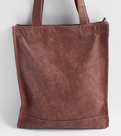 Vintage WOMENs LEATHER Small Handbag Tote Bag Work Tote Shoulder Purse FOR WOMEN