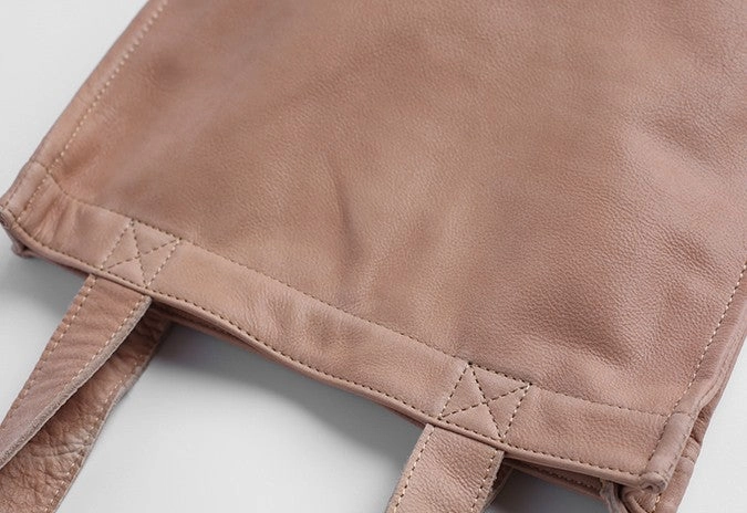 Vintage WOMENs LEATHER Small Handbag Tote Bag Work Tote Shoulder Purse FOR WOMEN