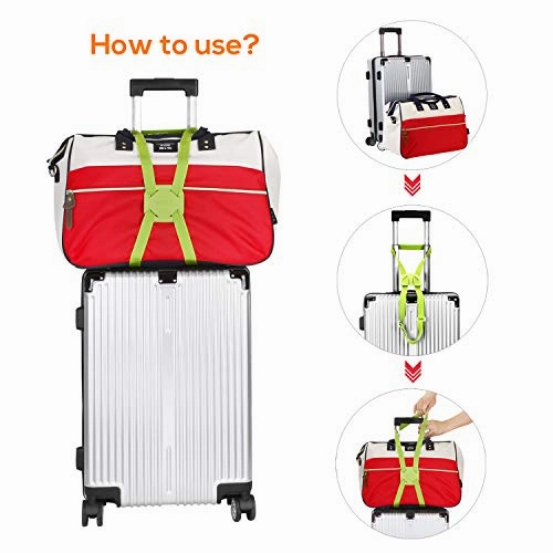 VVILL Bag Bungee, Luggage Straps Suitcase Adjustable Belt - Lightweight and Durable Travel Bag Accessories (orange)