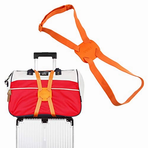 VVILL Bag Bungee, Luggage Straps Suitcase Adjustable Belt - Lightweight and Durable Travel Bag Accessories (orange)
