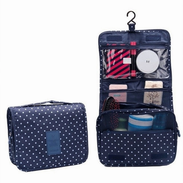 Waterproof Portable Polyester Travel Cosmetic Bag Neceser Hanging Wash Bag Neutral  Make Up Bag Organizer Bathroom Wash Bag