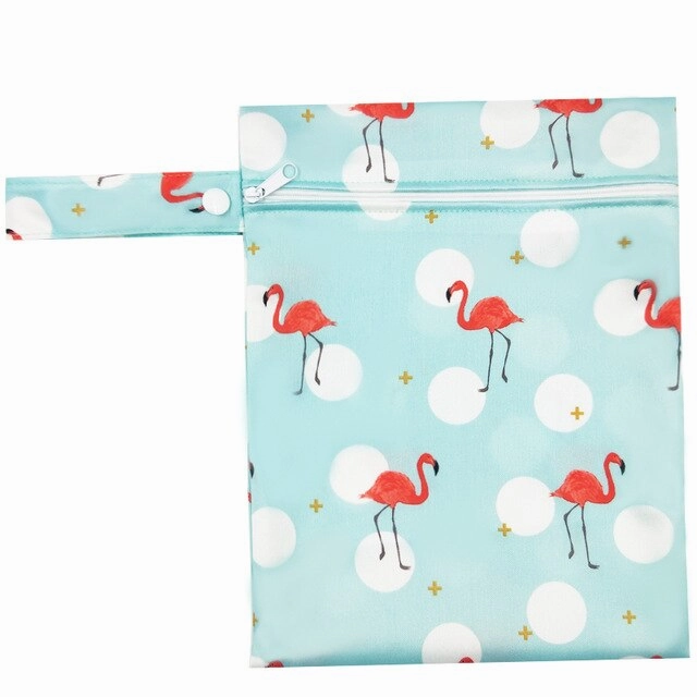 Waterproof Reusable Wet Bag Printed Pocket Nappy Bags PUL Travel Wet Dry Bags Mini Size 25x20cm Diaper Bag