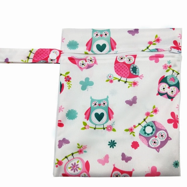 Waterproof Reusable Wet Bag Printed Pocket Nappy Bags PUL Travel Wet Dry Bags Mini Size 25x20cm Diaper Bag