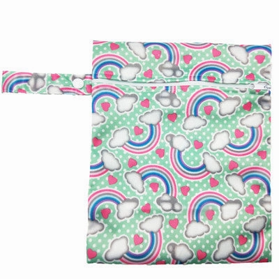 Waterproof Reusable Wet Bag Printed Pocket Nappy Bags PUL Travel Wet Dry Bags Mini Size 25x20cm Diaper Bag