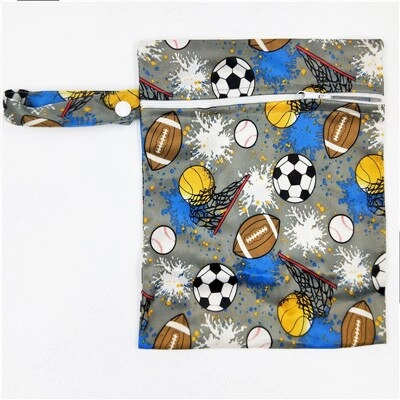 Waterproof Reusable Wet Bag Printed Pocket Nappy Bags PUL Travel Wet Dry Bags Mini Size 25x20cm Diaper Bag