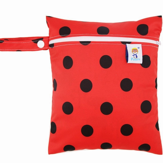 Waterproof Reusable Wet Bag Printed Pocket Nappy Bags PUL Travel Wet Dry Bags Mini Size 25x20cm Diaper Bag