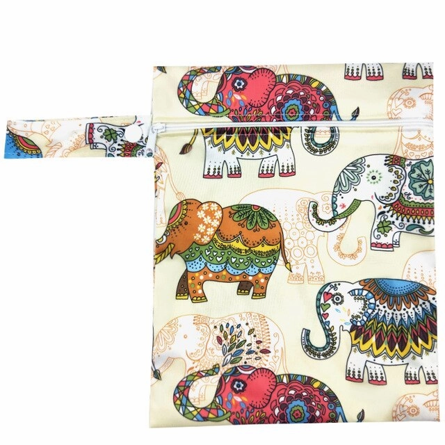 Waterproof Reusable Wet Bag Printed Pocket Nappy Bags PUL Travel Wet Dry Bags Mini Size 25x20cm Diaper Bag