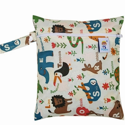 Waterproof Reusable Wet Bag Printed Pocket Nappy Bags PUL Travel Wet Dry Bags Mini Size 25x20cm Diaper Bag