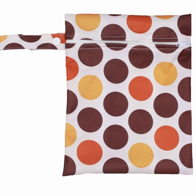 Waterproof Reusable Wet Bag Printed Pocket Nappy Bags PUL Travel Wet Dry Bags Mini Size 25x20cm Diaper Bag