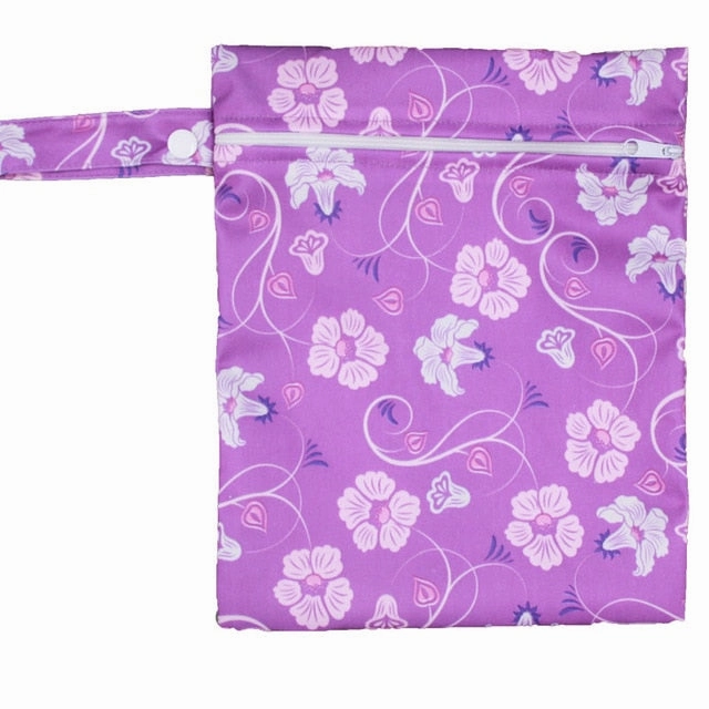 Waterproof Reusable Wet Bag Printed Pocket Nappy Bags PUL Travel Wet Dry Bags Mini Size 25x20cm Diaper Bag
