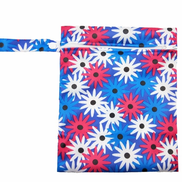 Waterproof Reusable Wet Bag Printed Pocket Nappy Bags PUL Travel Wet Dry Bags Mini Size 25x20cm Diaper Bag
