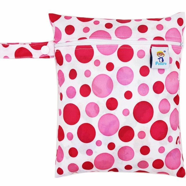 Waterproof Reusable Wet Bag Printed Pocket Nappy Bags PUL Travel Wet Dry Bags Mini Size 25x20cm Diaper Bag