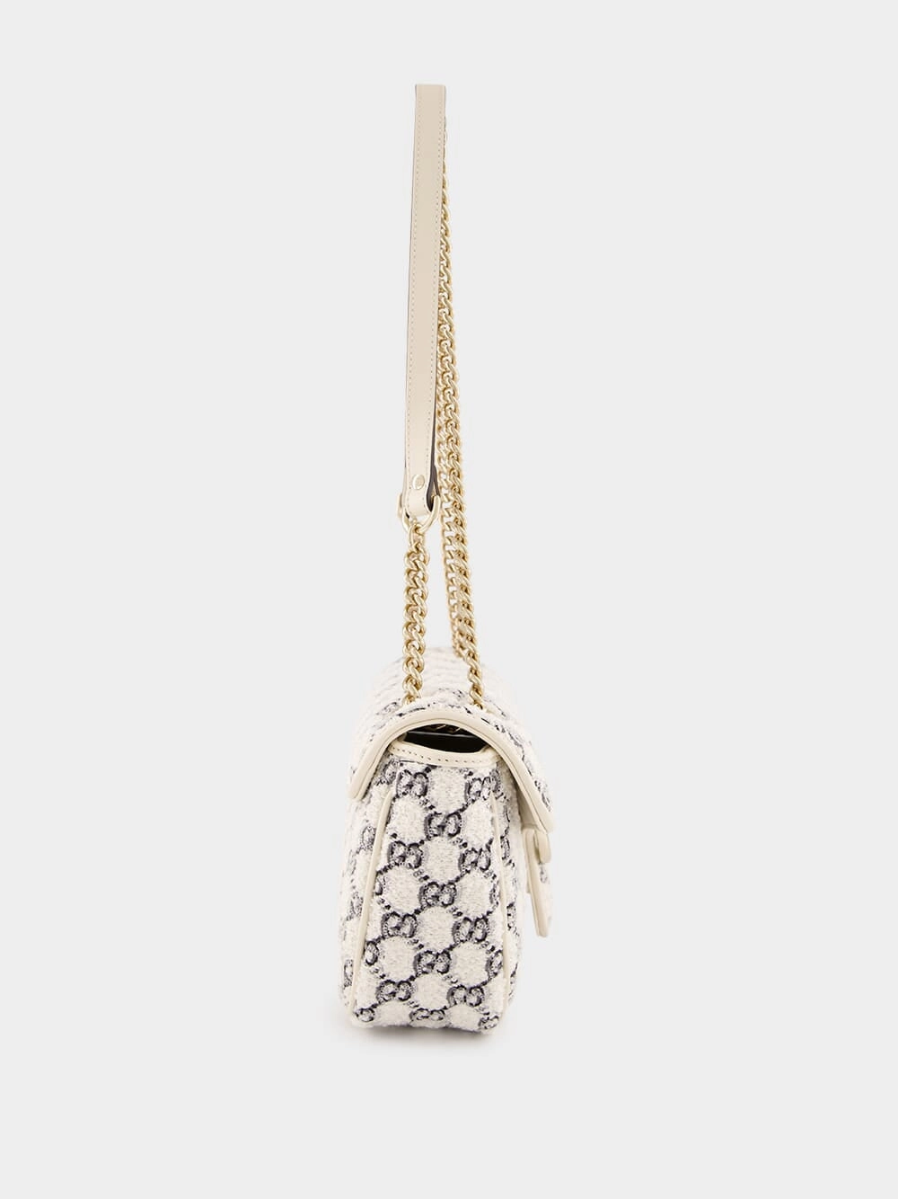 White GG Marmont Small Shoulder Bag
