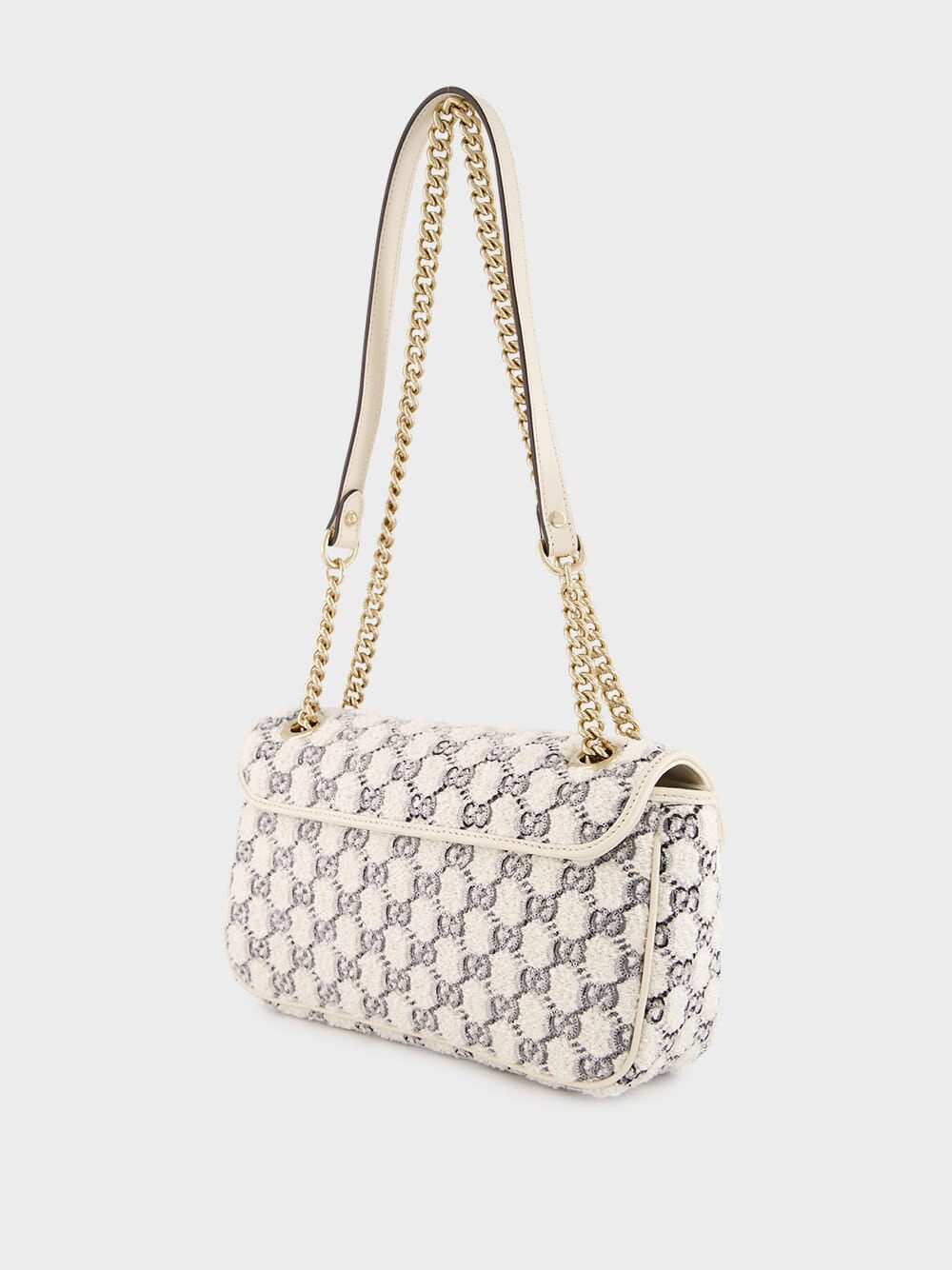 White GG Marmont Small Shoulder Bag