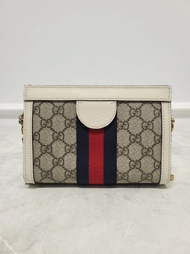 White Ophidia GG mini chain shoulder bag