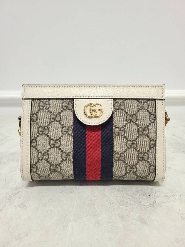 White Ophidia GG mini chain shoulder bag