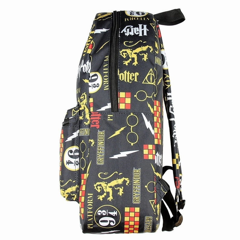 Wizarding World of Harry Potter Backpack Gryffindor Hogwarts Icons Laptop Travel Backpack - One Size