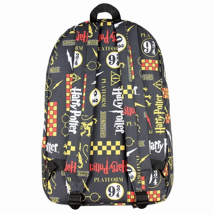 Wizarding World of Harry Potter Backpack Gryffindor Hogwarts Icons Laptop Travel Backpack - One Size