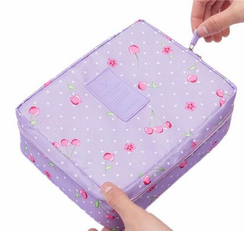 Women Cosmetic bag Makeup bag Case Make Up Organizer Toiletry Storage Neceser Rushed Floral Nylon Zipper New Travel Wash pouch