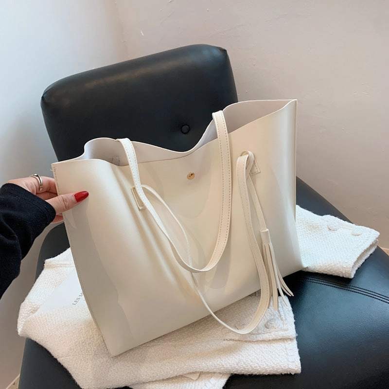 Women's Soft Faux Leather Tote Shoulder Bag