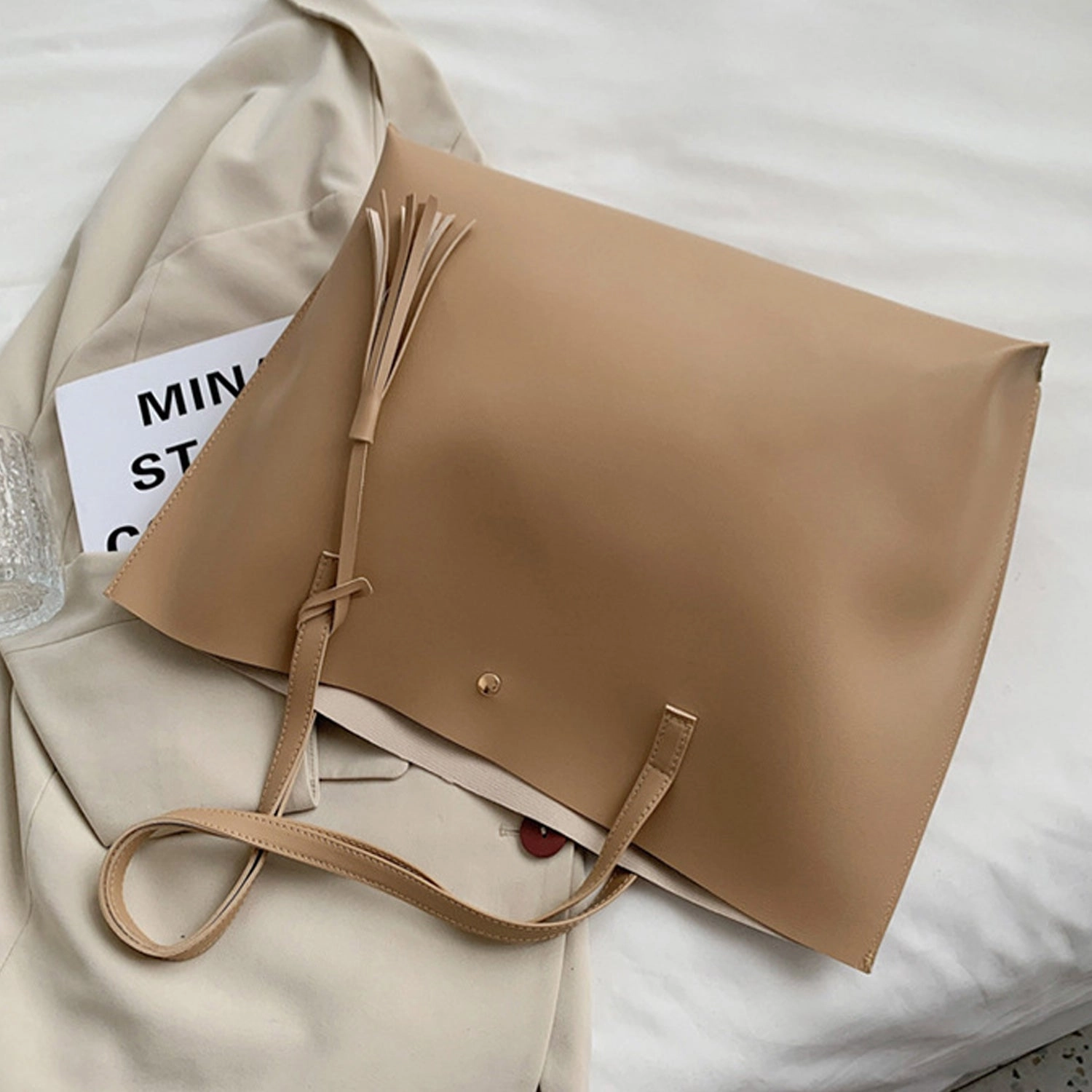 Women's Soft Faux Leather Tote Shoulder Bag