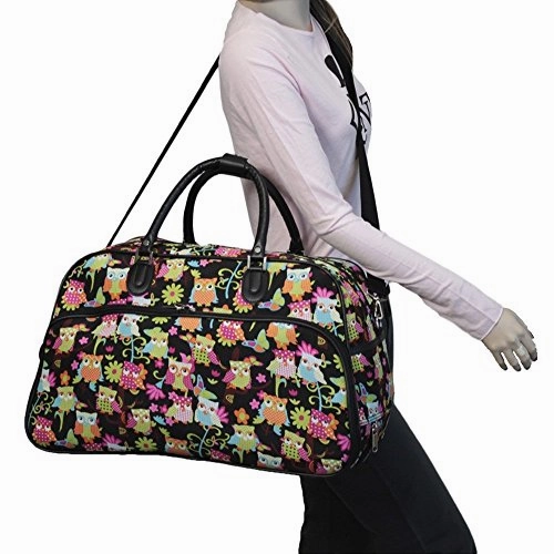 World Traveler 21-Inch Carry-On Rolling Duffel Bag, Multi Owl