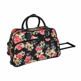 World Traveler Flower Bloom 21-Inch Carry-On Rolling Duffel Bag