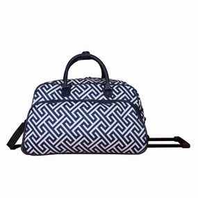 World Traveler Greek Key 21-Inch Carry-On Rolling Duffel Bag