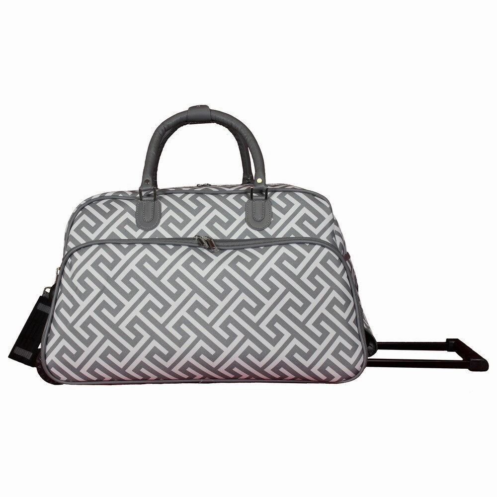 World Traveler Greek Key 21-Inch Carry-On Rolling Duffel Bag