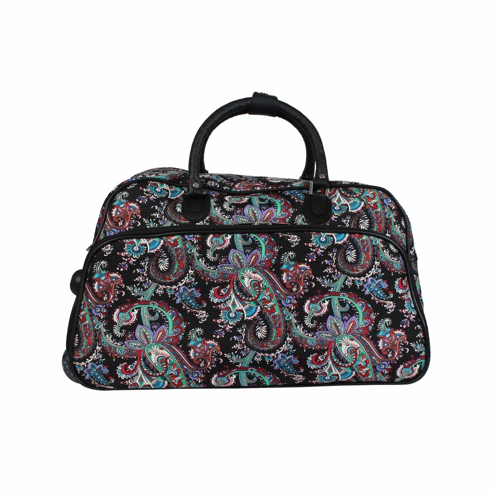 World Traveler Paisley 21-Inch Carry-On Rolling Duffel Bag