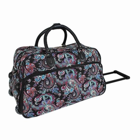 World Traveler Paisley 21-Inch Carry-On Rolling Duffel Bag