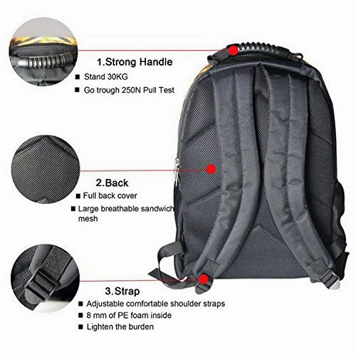 Youngerbaby Elastic Felt 3D Sea Turtle Print 14 Inch Laptop Backpack For Boys,Casual Students