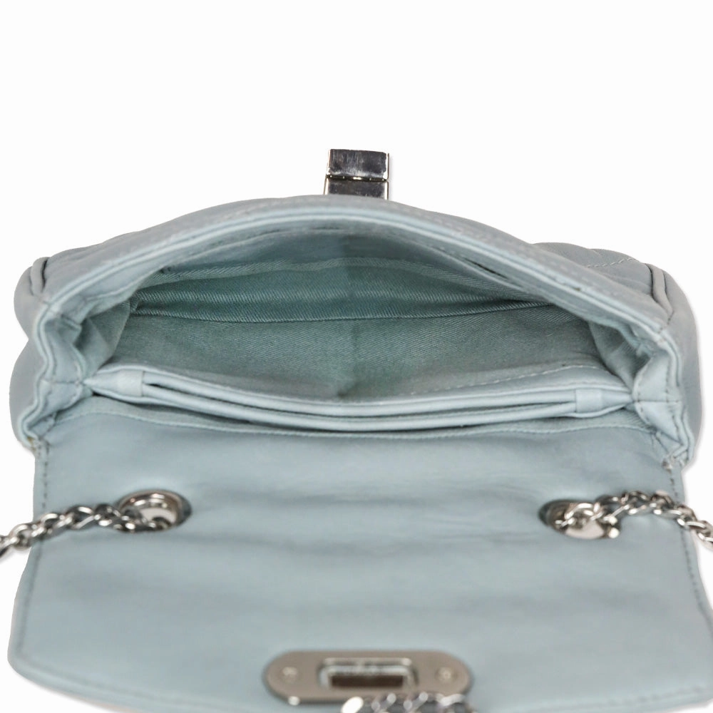Zadig & Voltaire Blue Quilted Leather Skinny Love Crossbody Bag