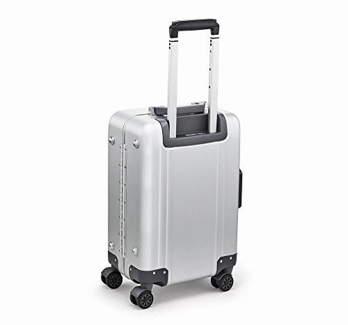 Zero Halliburton Classic Aluminum 2.0 Carry-On 4 Wheel Spinner Travel Case (Silver)